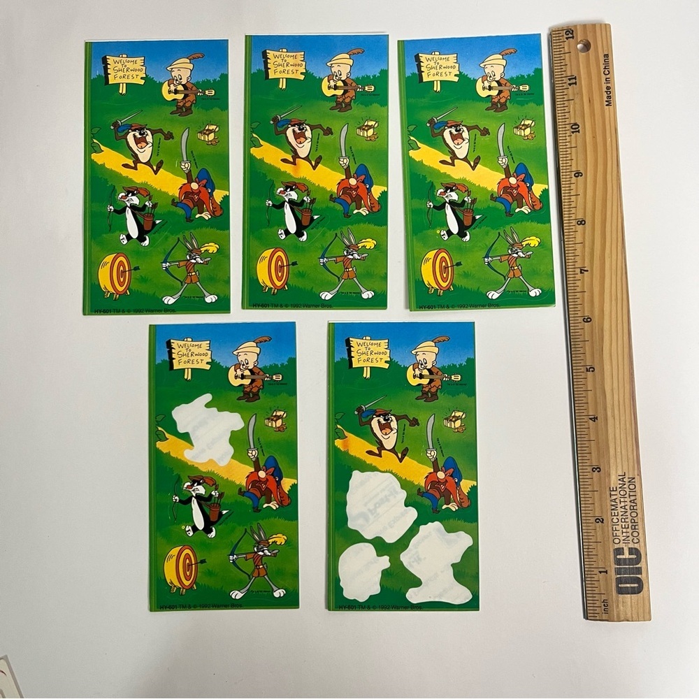 vintage‎ 1992 looney tunes stickers sherwood forest junk journal scrapbook